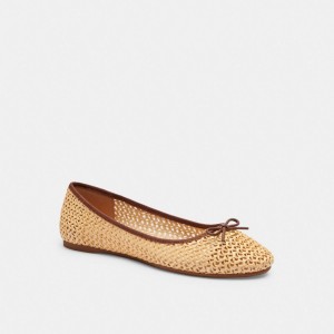 Beige Women Coach Abigail Flat Natural Loafers | AU_CH18405