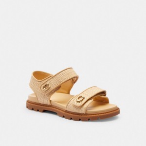 Beige Women Coach Brynn Natural Sandals | AU_CH88186