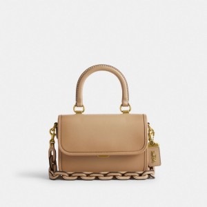 Beige Women Coach Rogue Top Handle Glovetanned Leather Handbag | AU_CH98109