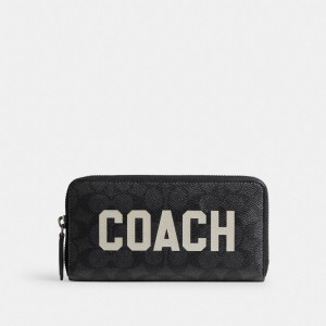 Black Men Coach Accordion In Signature Canvas With Graphic Large Wallets | AU_CH19889