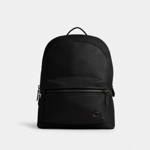 Black Men Coach Charter Polished Pebble Leather Backpacks | AU_CH76164