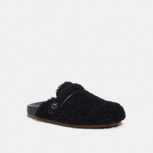 Black Men Coach Clog In Shearling Sandals | AU_CH39908