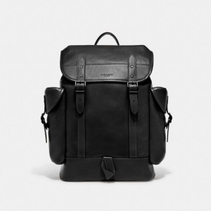 Black Men Coach Hitch Leather Backpacks | AU_CH86658