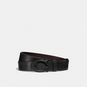 Black Men Coach Signature Buckle Cut To Size Reversible Belt 38 Mm Belts | AU_CH31312