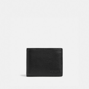 Black Men Coach Slim Billfold Wallet Sport Calf Leather Billfolds | AU_CH31721