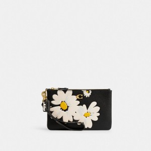 Black Multicolor Women Coach Small With Floral Print Brass Small Wallets | AU_CH73816