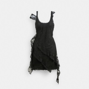 Black Women Coach All Over Lace Mini Dress | AU_CH72555