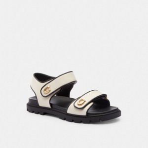 Black Women Coach Brynn Chalk Sandals | AU_CH12764