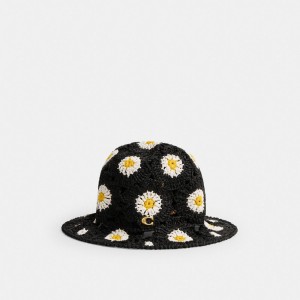 Black Women Coach Daisy Crochet Bucket Hats | AU_CH91960