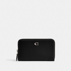 Black Women Coach Essential Medium Zip Around Large Wallets | AU_CH27489