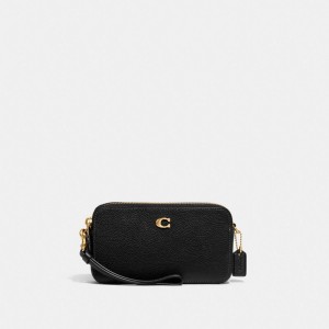 Black Women Coach Kira Polished Pebble Leather Crossbody Bags | AU_CH53419