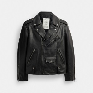 Black Women Coach Moto Jackets | AU_CH24028