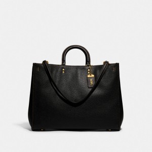 Black Women Coach Rogue 39 In Regenerative Leather Pebble Leather Handbag | AU_CH86570