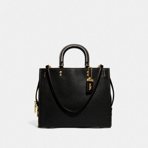 Black Women Coach Rogue In Regenerative Leather Pebble Leather Shoulder Bags | AU_CH32158