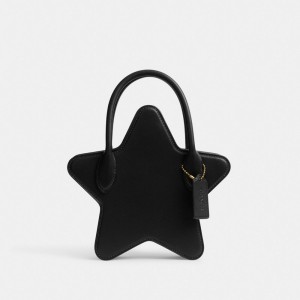 Black Women Coach Star In Regenerative Leather Brass Crossbody Bags | AU_CH24390