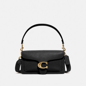 Black Women Coach Tabby 26 Polished Pebble Leather Shoulder Bags | AU_CH61917
