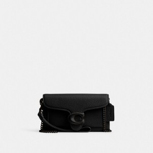 Black Women Coach Tabby Crossbody Polished Pebble Leather Small Wallets | AU_CH63705