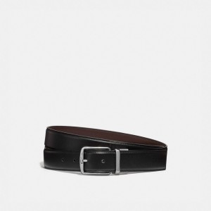 Black / Brown Men Coach Harness Buckle Cut To Size Reversible Belt 32 Mm Belts | AU_CH95338