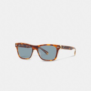 Blue Men Coach Beveled Signature Square Sunglasses | AU_CH40626