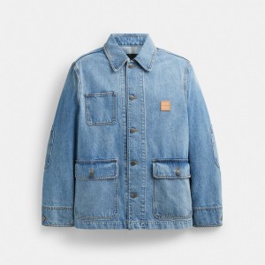 Blue Men Coach Denim Chore Jackets | AU_CH61712