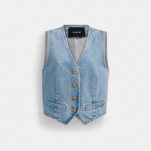 Blue Women Coach Denim In Organic Cotton Tops | AU_CH45808