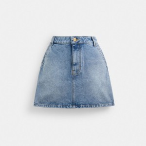 Blue Women Coach Denim Skirt | AU_CH51116
