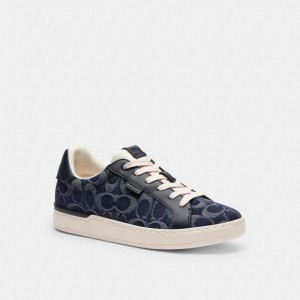 Blue Women Coach Lowline Low Top In Signature Denim Denim Sneakers | AU_CH51652