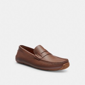 Brown Men Coach Luca Drivers Shoes | AU_CH86372