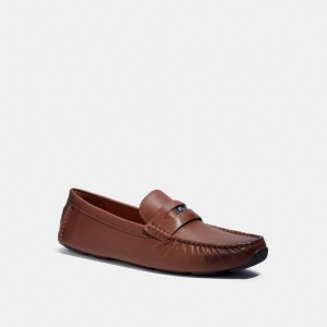 Brown Men Coach Signature Coin Drivers Shoes | AU_CH80020