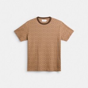 Brown Men Coach Signature T Shirts | AU_CH80037