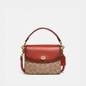 Brown Women Coach Cassie 19 In Signature Canvas Pvc Crossbody Bags | AU_CH74700