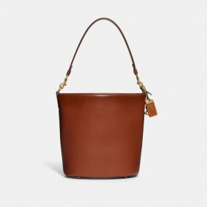 Brown Women Coach Dakota Bucket Glovetanned Leather Shoulder Bags | AU_CH60641