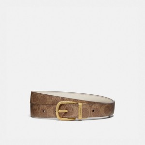 Brown Women Coach Harness Buckle Reversible Belt 25 Mm Brass Belts | AU_CH62611