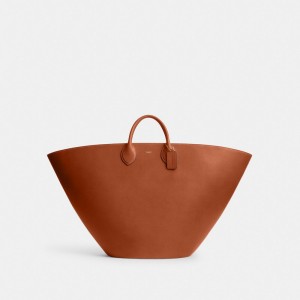 Brown Women Coach Large Basket Brass Tote Bag | AU_CH93582