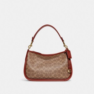 Brown / Red Women Coach Cary In Signature Crossbody Bags | AU_CH12867