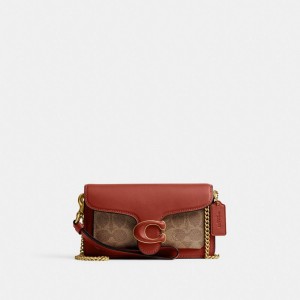 Brown / Red Women Coach Tabby Crossbody In Signature Small Wallets | AU_CH54486
