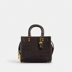Burgundy Women Coach Rogue 20 In Alligator Brass Handbag | AU_CH70365