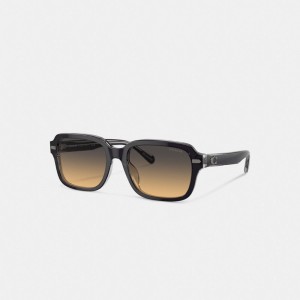 Dark Grey Men Coach Beveled Signature Square Sunglasses | AU_CH19434