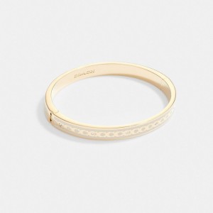 Gold Women Coach 6 Mm Signature Enamel Bangle Bangles | AU_CH24306