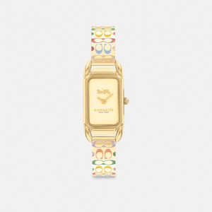 Gold Women Coach Cadie 17.5 Mm X 28.5 Mm Rainbow Watches | AU_CH43685