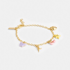 Gold Women Coach Cherry And Heart Charm Bracelets | AU_CH48074