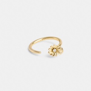 Gold Women Coach Garden Flower Ring | AU_CH12456