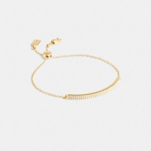 Gold Women Coach Pavé Bar Slider Bracelets | AU_CH34700