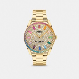 Gold Women Coach Preston 36 Mm Watches | AU_CH39869