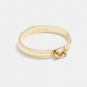 Gold Women Coach Tabby Hinged Bangle Bangles | AU_CH29885
