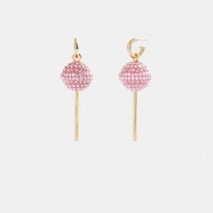 Gold / Pink Women Coach Lollipop Earrings | AU_CH65205
