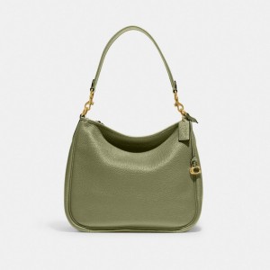 Green Women Coach Cary Pebble Leather Shoulder Bags | AU_CH74788