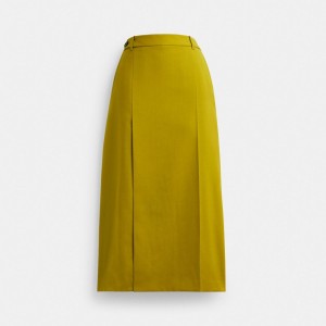 Green Women Coach Long Tailored Skirt | AU_CH21808