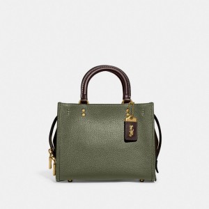 Green / Orange Women Coach Rogue 25 In Regenerative Leather Glovetanned Leather Shoulder Bags | AU_CH37193