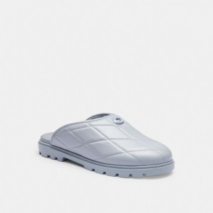 Grey Blue Women Coach Alyssa Clog With Quilting Loafers | AU_CH62305